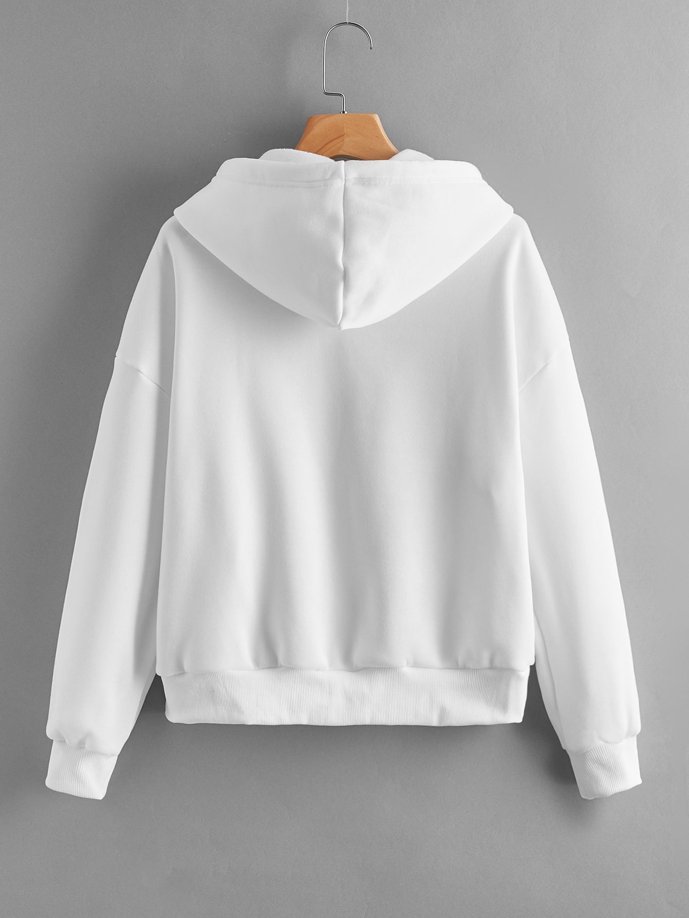 Women Keep Warm in Spring Autumn Long Sleeve Solid Color Cotton Street Hipster White Korean Pullover Thickened