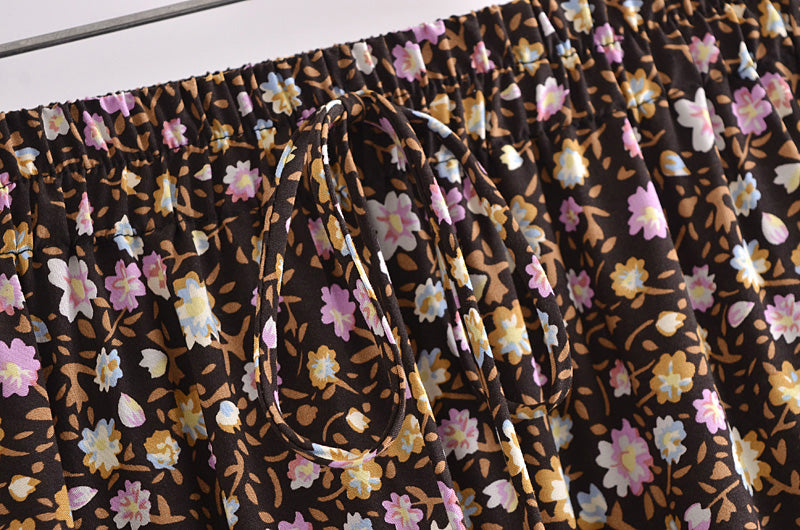 Skirt Summer High Waist One Piece Dotted Printed Fringed Skirt