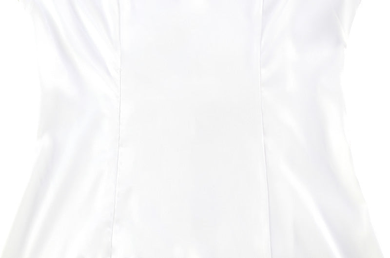Slim Fit Slimming Light Luxury Court Advanced Satin Cape Sleeve Dress Short Dress