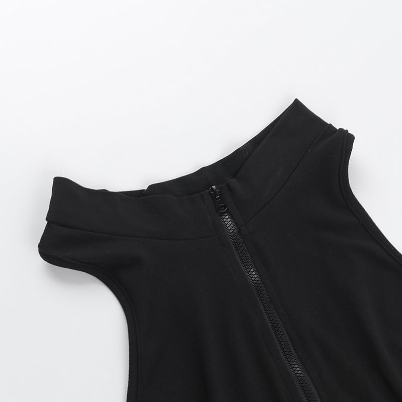 Quick Drying Romper Women Peach Hip Jumpsuit Sexy Hollow Out Cutout out Tight Zipper Yoga Pants