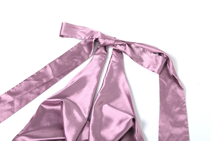 Early Spring Women Clothing Series French High Grade Pile Collar Halter Dress Women