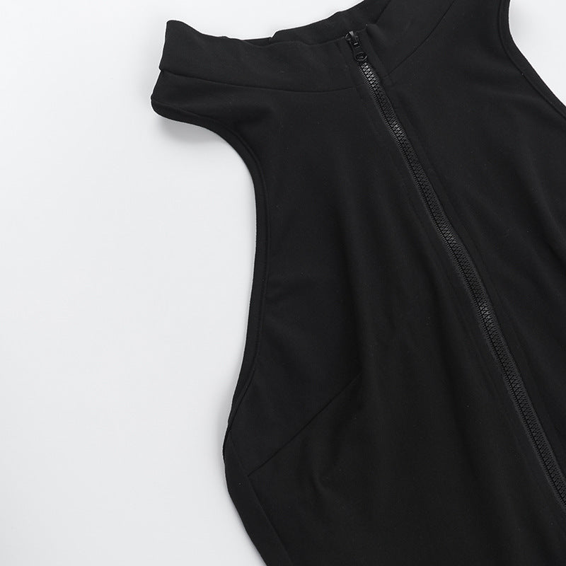 Quick Drying Romper Women Peach Hip Jumpsuit Sexy Hollow Out Cutout out Tight Zipper Yoga Pants