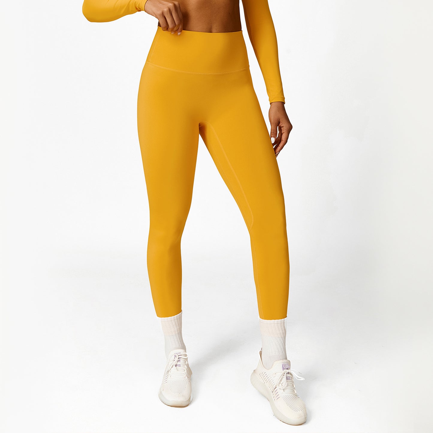 Detachable Chest Pad Long Sleeve High Waist Hip Raise Pants Women Sports Workout Clothes