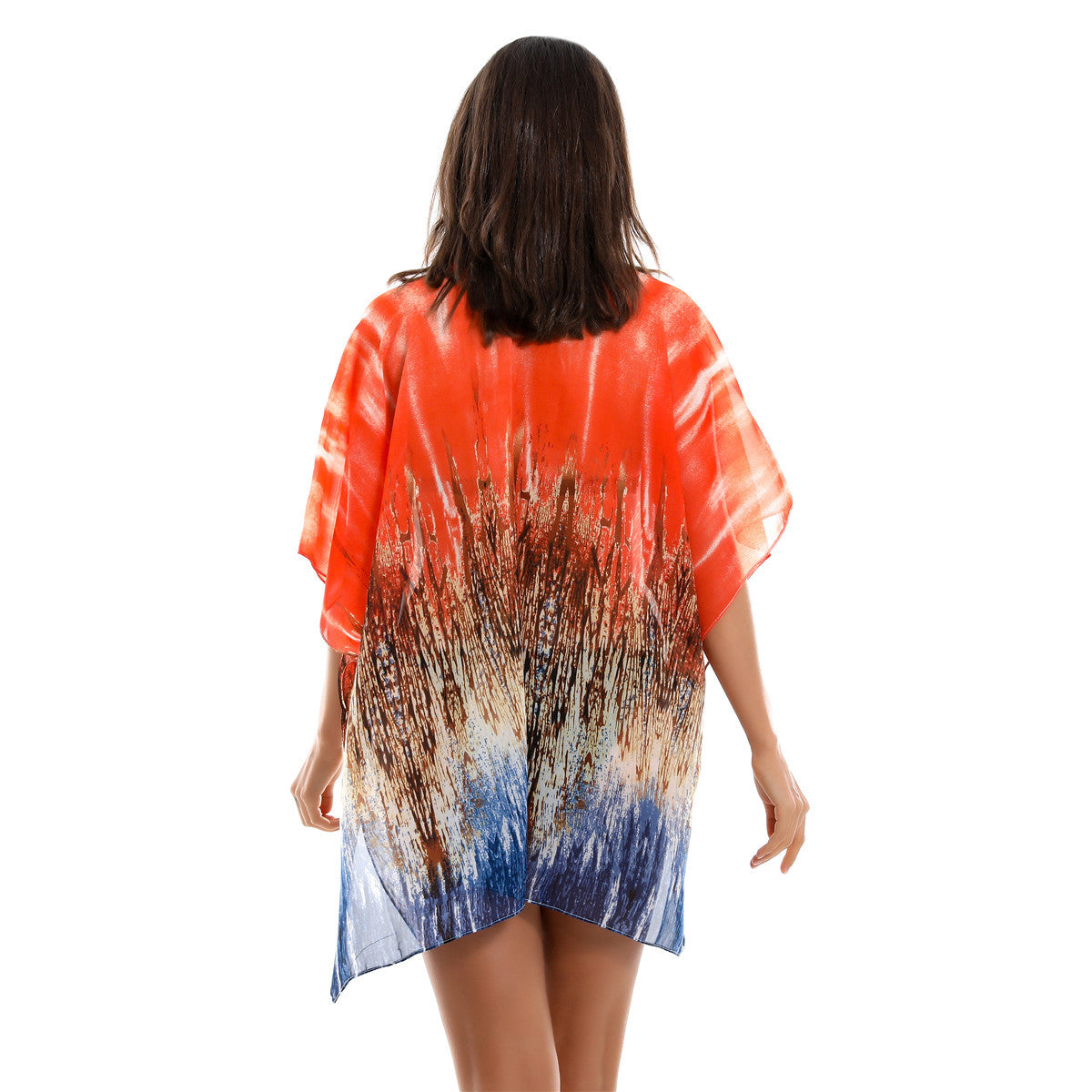 Spring Summer Gradient Pattern Chiffon Sun Protection Cardigan Coat