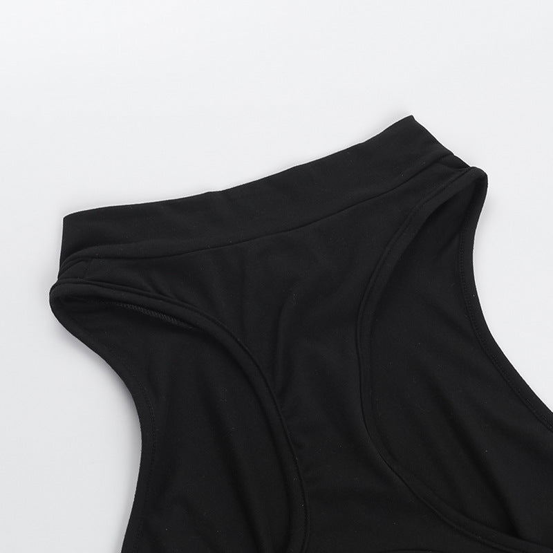 Quick Drying Romper Women Peach Hip Jumpsuit Sexy Hollow Out Cutout out Tight Zipper Yoga Pants