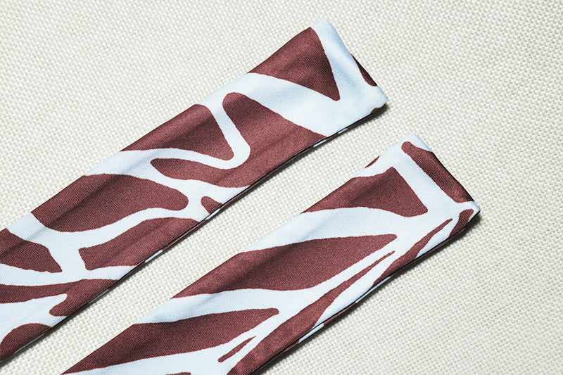 Women Clothing Comfortable Elegant Backless Abstract Printing Suspender Sleeveless U Neck Dress