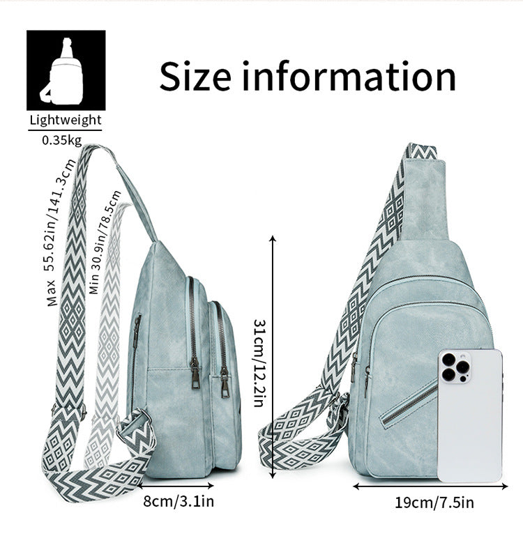Women Chest Bag Korean Casual Messenger Bag Women Retro Soft Leather Shoulder Bag Popular Backpack