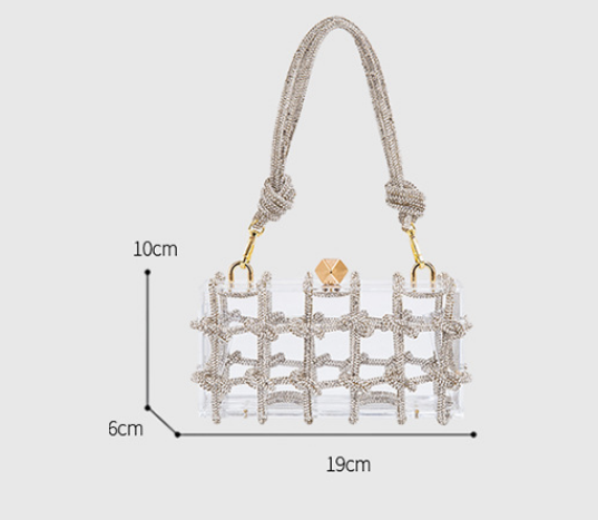 Spring Summer Alec Transparent Storage Box Handcraft Braiding Rope Small Square Bag Underarm Handbags