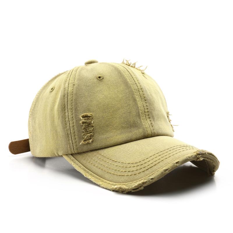 Women Personalized Washed Denim Retro Solid Color Light Board Peaked Cap Outdoor Travel Sun Protection Sunshade Baseball Cap