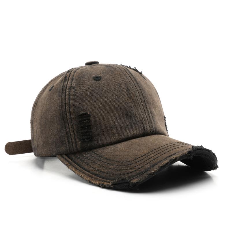 Women Personalized Washed Denim Retro Solid Color Light Board Peaked Cap Outdoor Travel Sun Protection Sunshade Baseball Cap