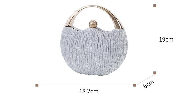 Retro Glittering Powder Portable Cocktail Bag Arc Dinner Bag Beaded Bag Evening Bag