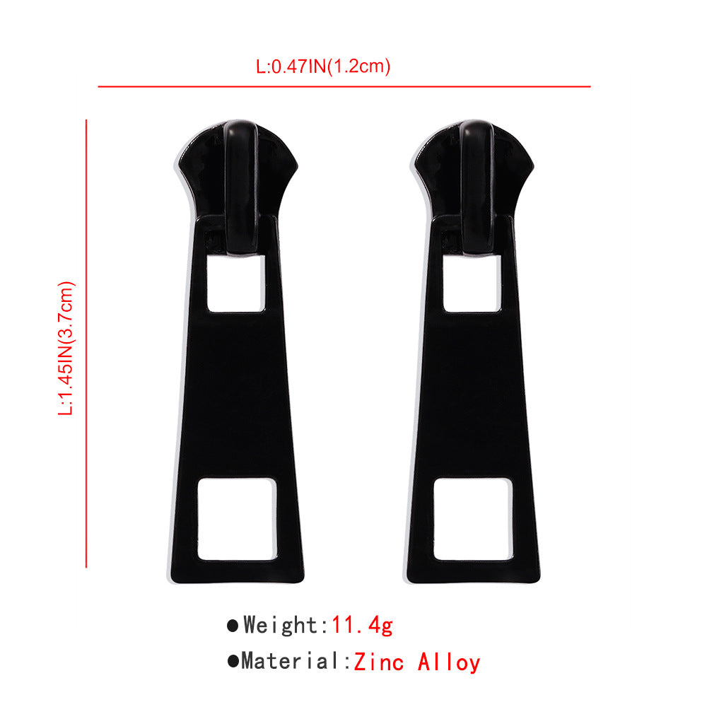 Creative Design Personality Zipper Lock Head Stud Earrings Ornament Simple Multicolor Earrings