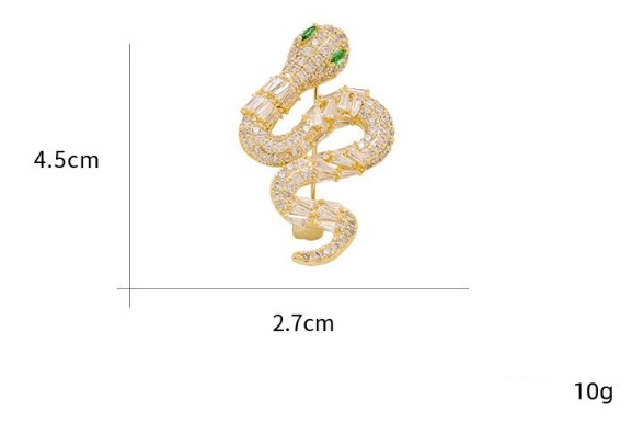 Special Interest Design Green Eyes Snake Brooch Women High Sense Clothes Accessories Pin Corsage