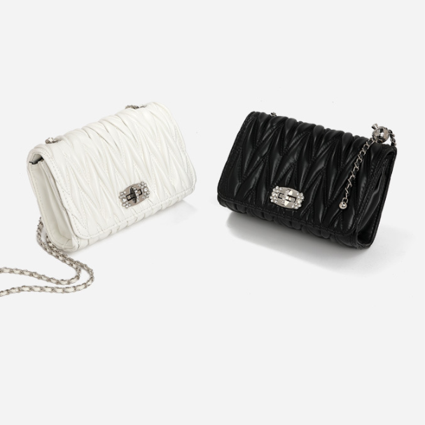 Bag Women Winter Pleated Chain Small Golden Balls Crossbody Bag