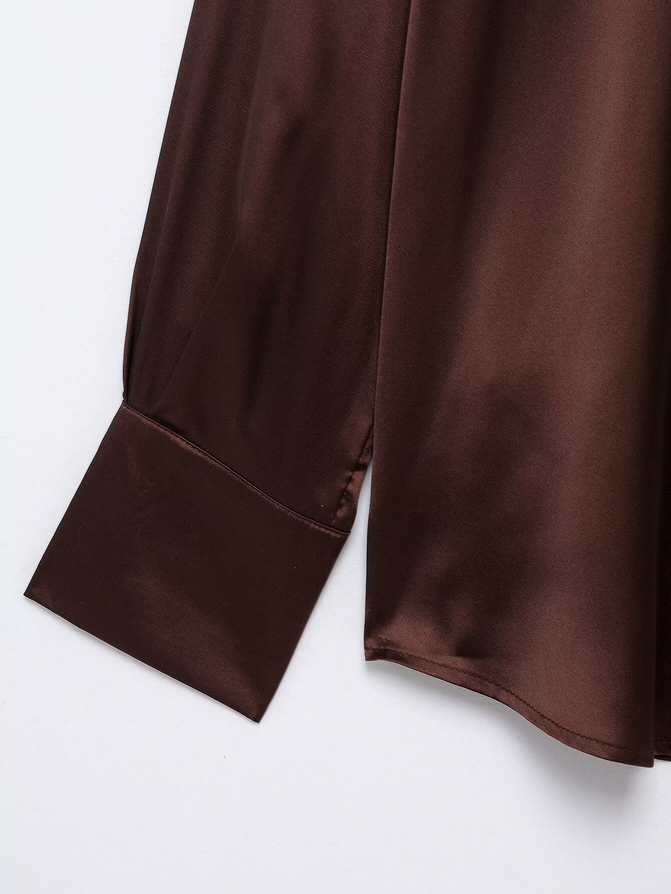 Spring Shacket Long Loose Casual Silk Satin Simple Textured