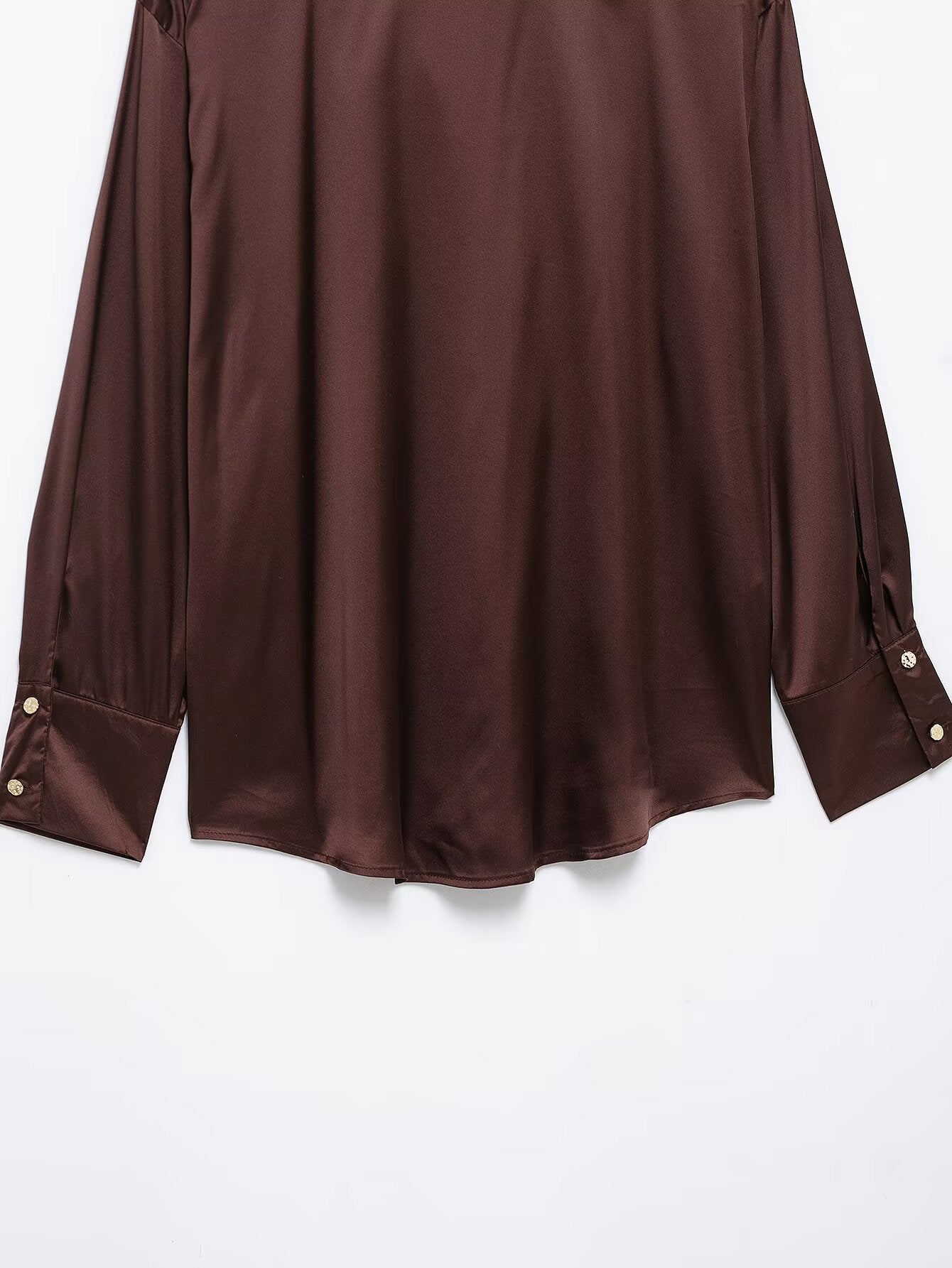 Spring Shacket Long Loose Casual Silk Satin Simple Textured