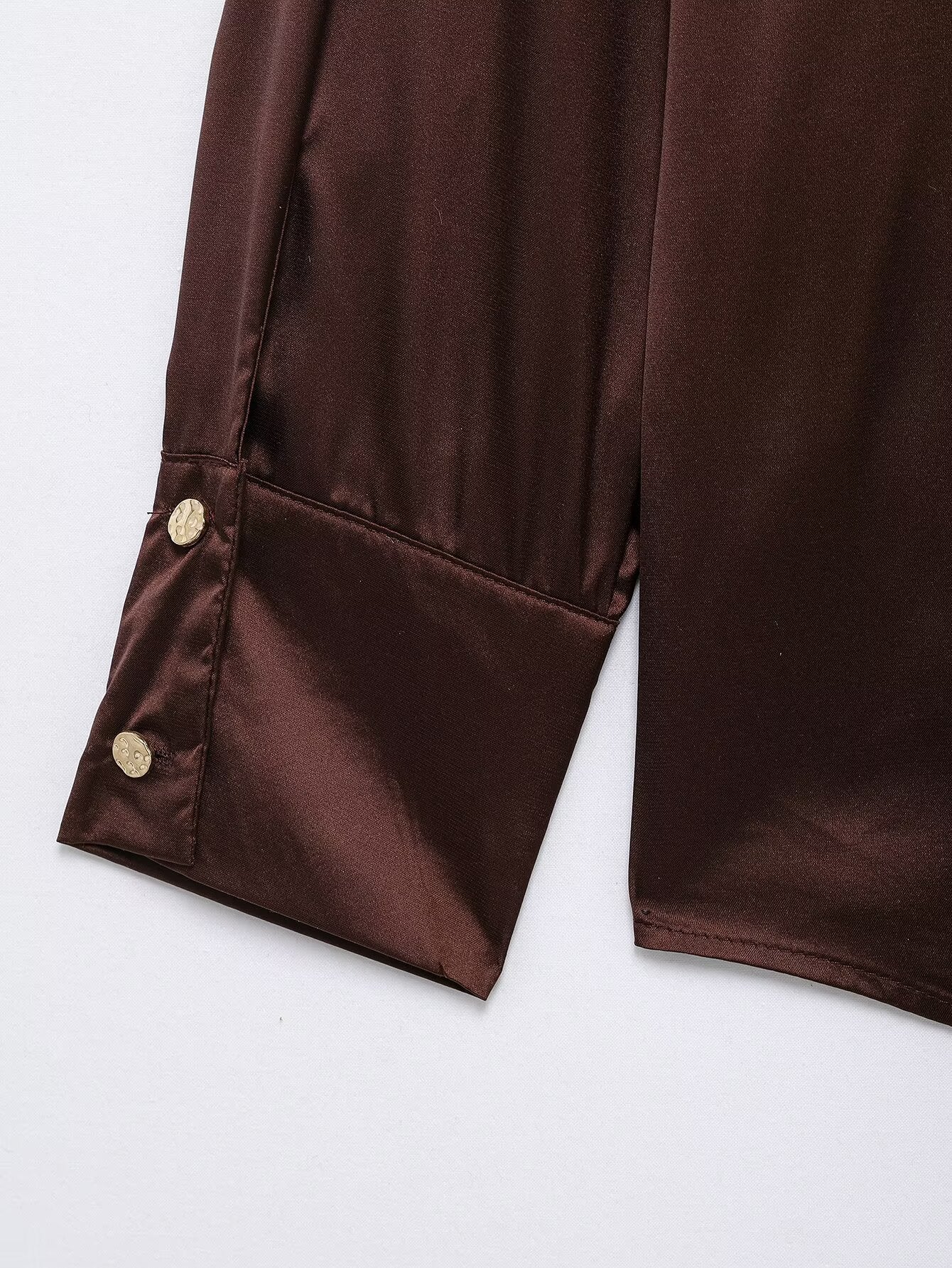 Spring Shacket Long Loose Casual Silk Satin Simple Textured