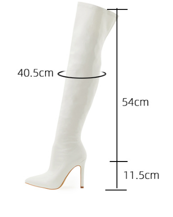 Heels High Heel Soft Patent Leather Zipper Outdoor Stretch Knee Pointed Boots Multicolor