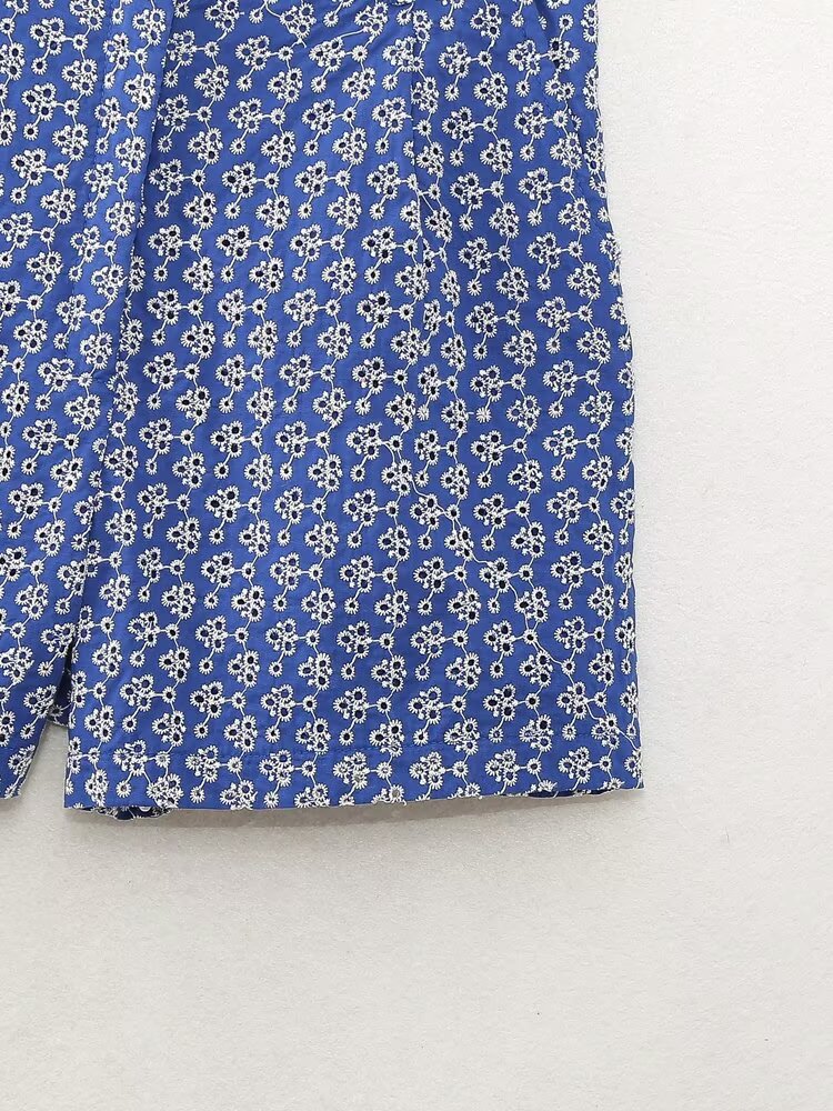 Spring Women Clothing Embroidered High Waist Casual Bermuda Shorts
