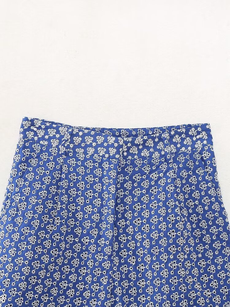 Spring Women Clothing Embroidered High Waist Casual Bermuda Shorts