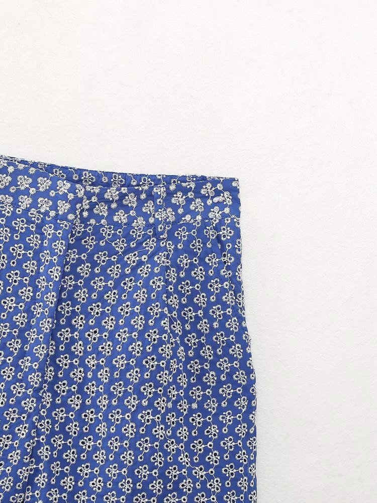 Spring Women Clothing Embroidered High Waist Casual Bermuda Shorts