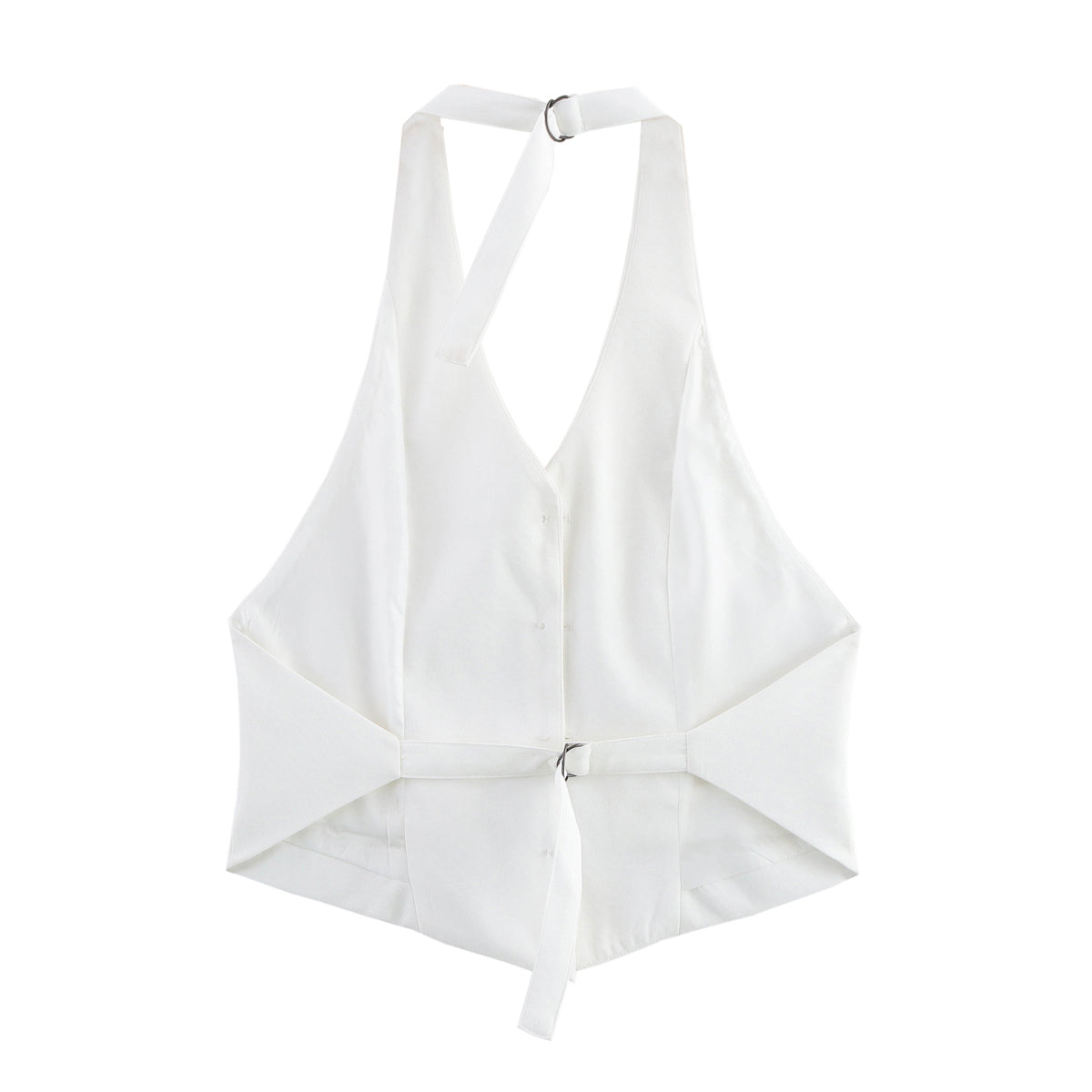 Women Clothing Stylish Graceful Simple Sexy Backless V neck Sleeveless Halter Vest Jacket