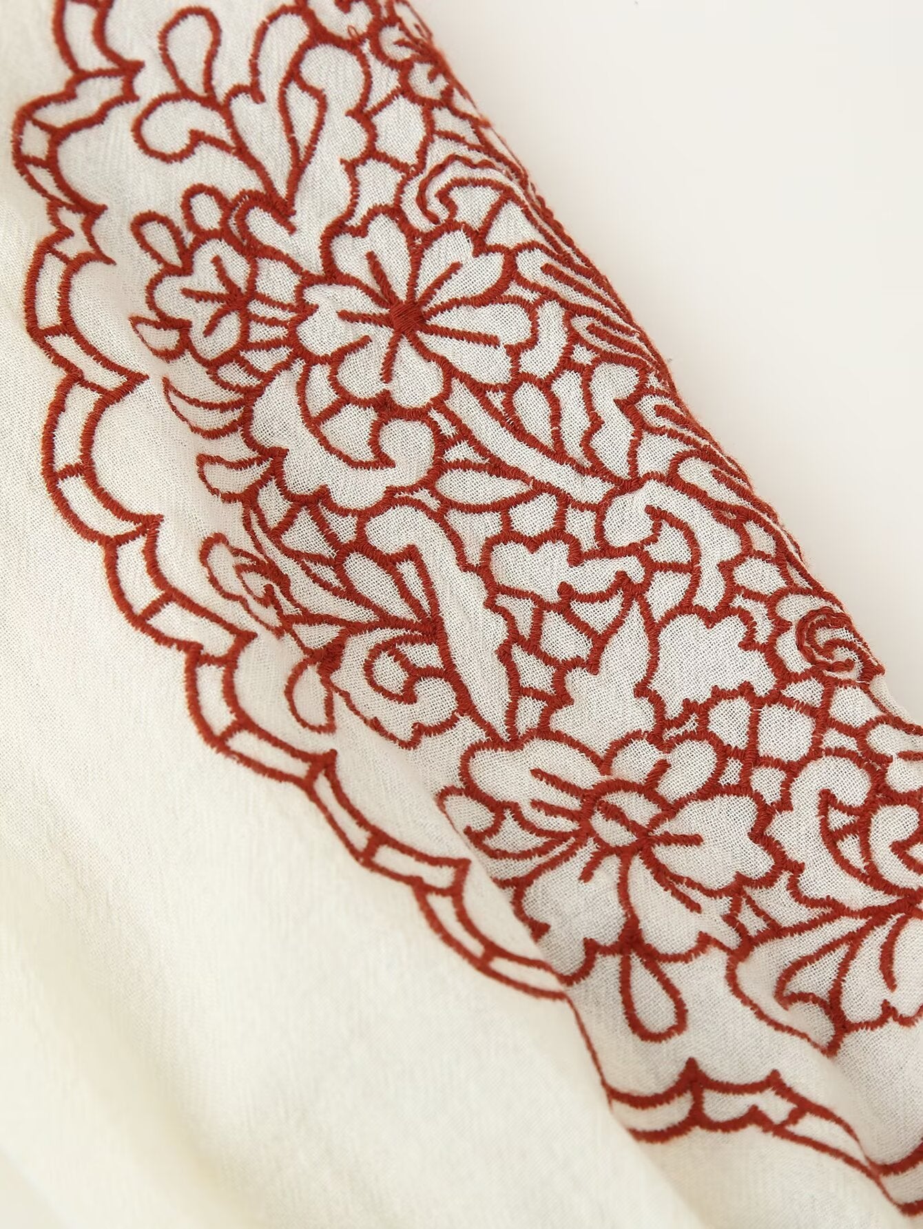 Summer Women All Match Lace Embroidered Pullover round Neck Long Sleeves Shirt