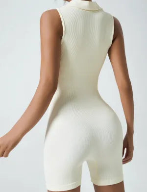 Body Shaping Sports Jumpsuit Button Slim Women Sleeveless Yoga Fitness Jumpsuit