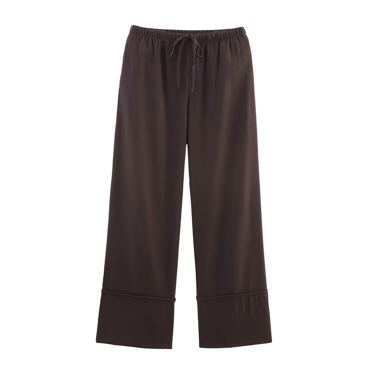 Summer Women Clothing Collared Single Breasted Long Sleeve Shirt Wide Leg Trousers Set Women
