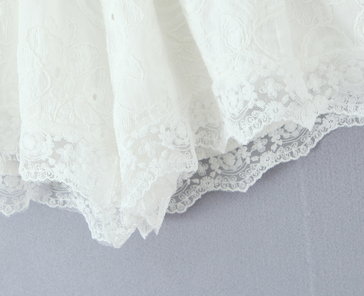 White Lace Shorts Women Summer Elastic High Waist Anti Exposure Casual Straight Leg Slimming Pants