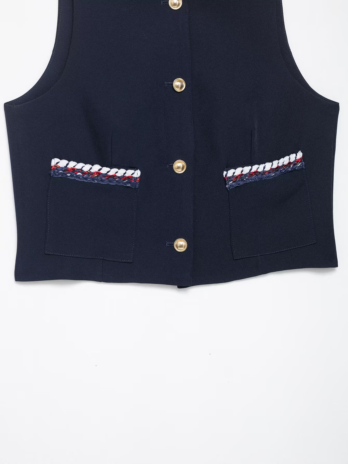 Women Clothing Summer Fancy Trim Vest Jacket Casual Shorts Two Piece Sets