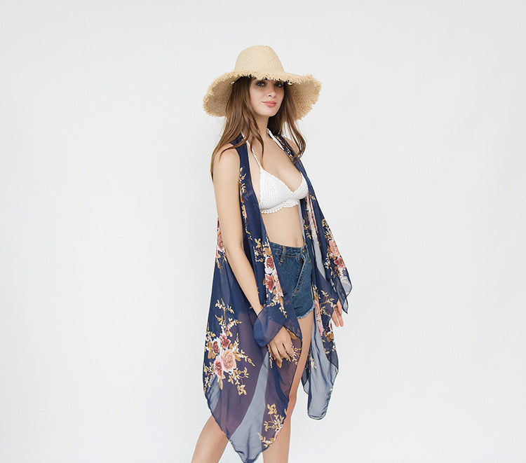 Beach Casual Bikini Jacket Variety Large Floral Holiday Wear Swimwear Cover Up