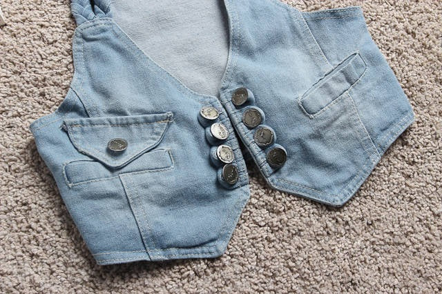 Summer Women's Collection Korean Twist Braid Denim Vest Small Waistcoat Workwear Vest