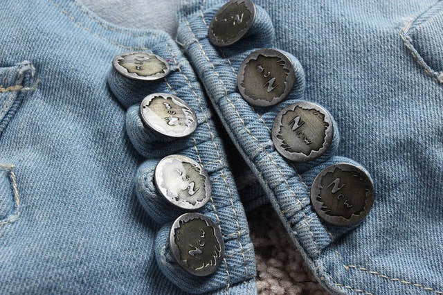 Summer Women's Collection Korean Twist Braid Denim Vest Small Waistcoat Workwear Vest