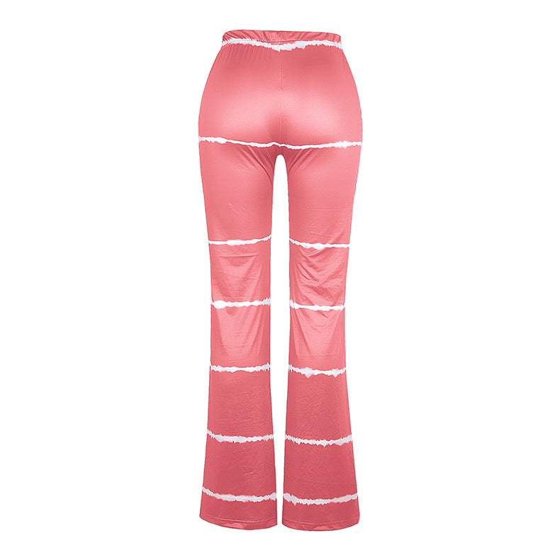 Summer Women Clothes Loose Casual Print Flared Pants
