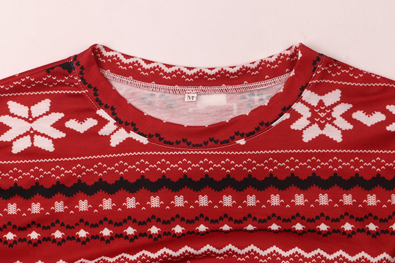 Autumn Women Clothing Printed Long Sleeve Loose Christmas Loungewear Suit