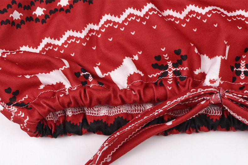 Autumn Women Clothing Printed Long Sleeve Loose Christmas Loungewear Suit