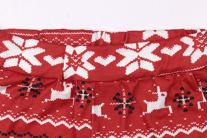 Autumn Women Clothing Printed Long Sleeve Loose Christmas Loungewear Suit