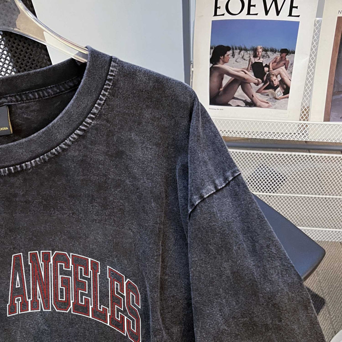 O neck Short Washed Old Long T Shirt Women Niche Design Washed Vintage Pure Cotton Casual Hoodie