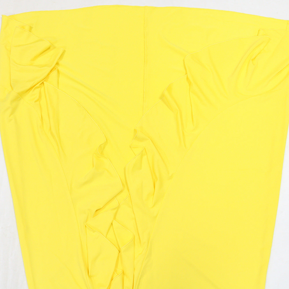 Model Sexy Women Wear Hollow Out Cutout out Camisole Dress Solid Color Slit Dress