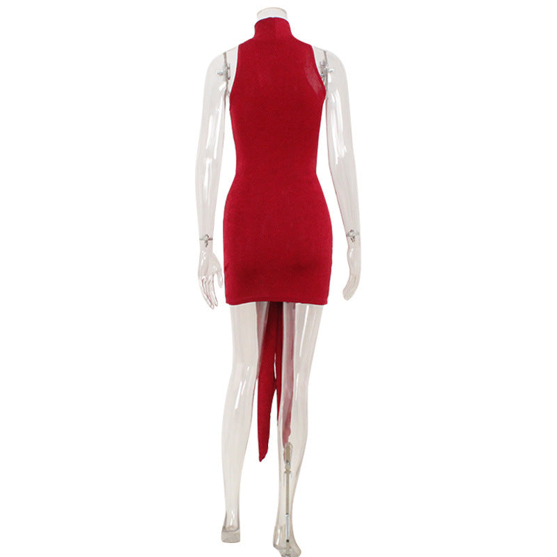 Arrival Sleeveless Halter Tight Fitting Cinched Elegant Lady Hip Lace up Dress