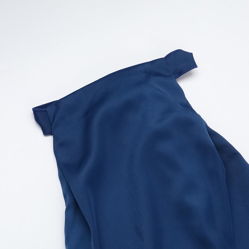 Autumn Elegant Slim Satin Elegant Backless Dress for Women Dress