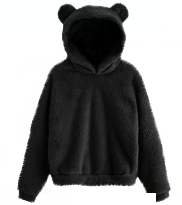 Autumn Winter Fluffy Rabbit Ears Hooded Warm Plus size