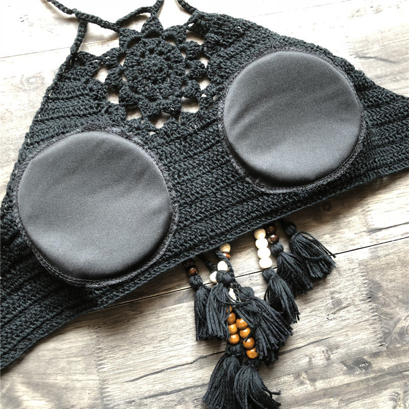 Bikini Handmade Tassel Bohemian Swimsuit Sexy Lady Beach Swimming Top