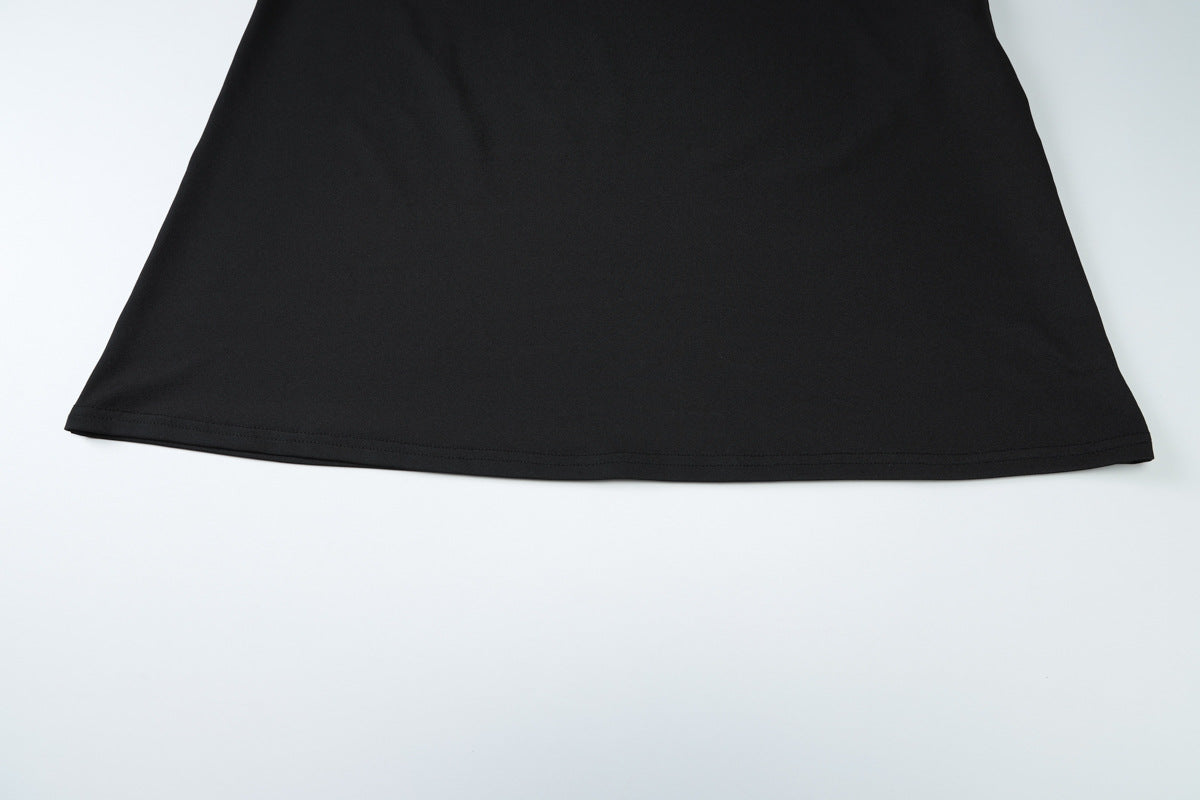 Summer Metal Decoration Stitching Hollow Out Cutout out Dress Sexy Slim Tube Top Dress Women