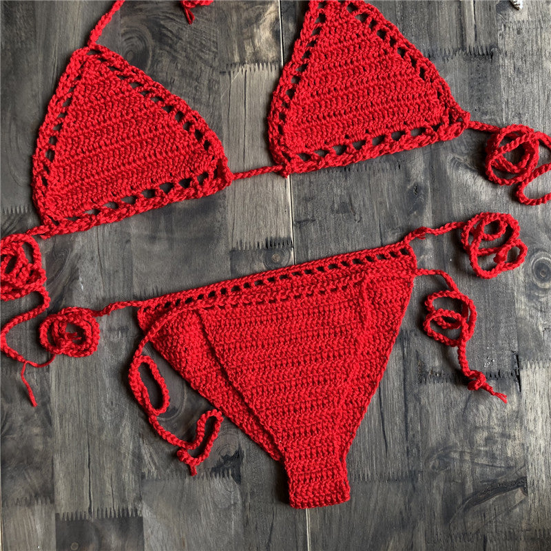 Crochet Bikini Bra Beach Swimsuit Yoga Sports Underwear