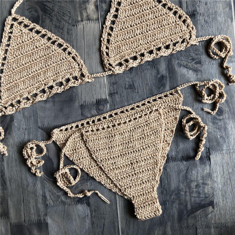 Crochet Bikini Bra Beach Swimsuit Yoga Sports Underwear