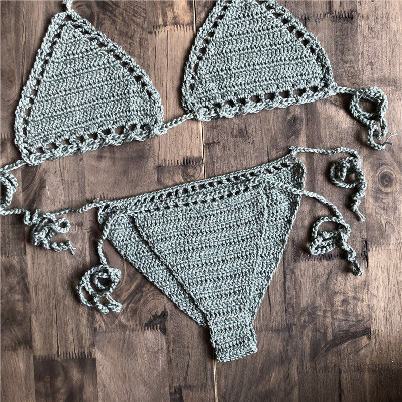 Crochet Bikini Bra Beach Swimsuit Yoga Sports Underwear