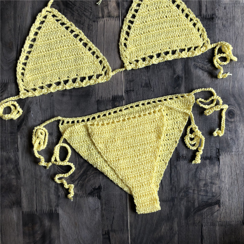 Crochet Bikini Bra Beach Swimsuit Yoga Sports Underwear