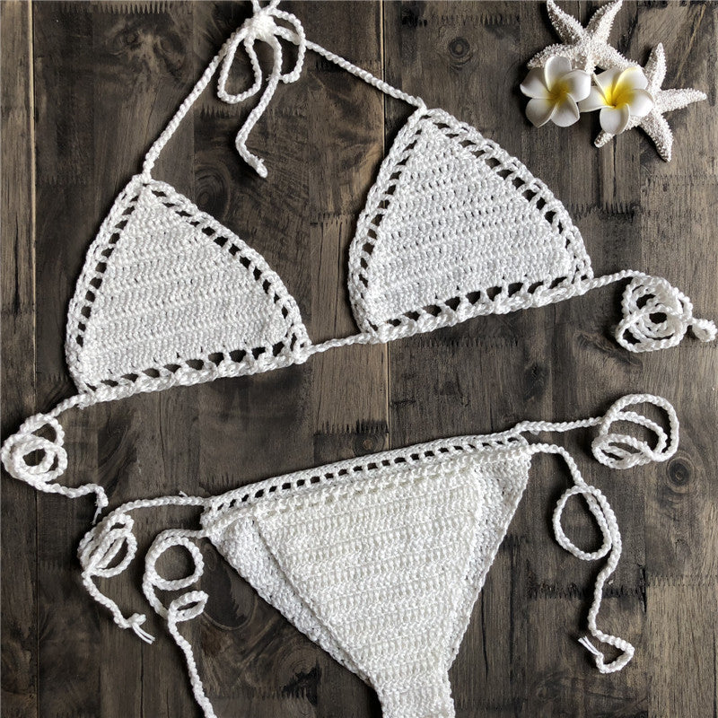 Crochet Bikini Bra Beach Swimsuit Yoga Sports Underwear